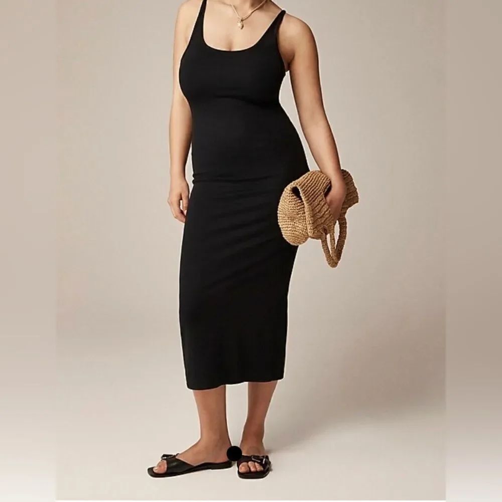 J.Crew  Long Tank Dress in Black NWT Size S